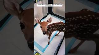 This man rescued a trapped fawn and raised it in his warm home. #animalshorts