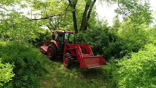 Kubota M5140 cutting thick brush