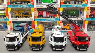 Metal Diecast Trucks Of Tow Truck, Mixer Truck, Sprinkler Truck, Fire Truck | Miniature Trucks