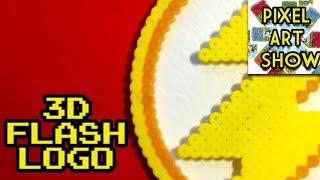 3D Perler Bead Flash Logo - Pixel Art Show