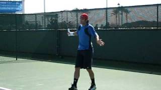 Fernando Gonzales practicing at Indian Wells