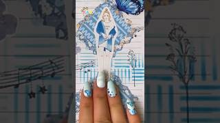 ASMR Blue Theme Journal Page 🦋🦋 #9 (LOLLA) #shorts #kaddiartandcraft #art #satisfying #journaling