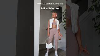 Styling fall athleisurewear | ALPHALETE amplify v2 neutral fashion lookbook #trend #fallfashion