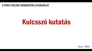 Kulcsszó kutatás