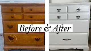 How to refurbish a dresser *EASY* Step by step dresser makeover