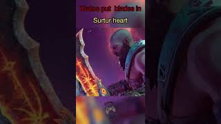 Kratos put Blades in surtur heart #gaming #godofwarragnarok