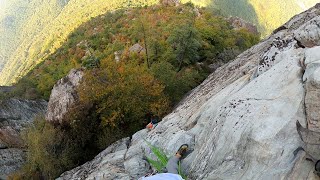 Toxic Shock 5.9 Shortoff Mountain Linville Gorge North Carolina On-site Trad Climbing.