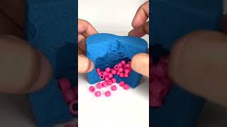 Very Satisfying and Relaxing  Crunchy Colorful Kinetic Sand Cutting vs Beads Part 192 #ASMR #shorts