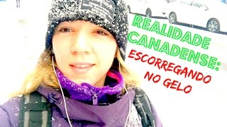 Vlog Realidade Canadense: Escorregando no gelo | Mi no Canada