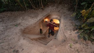 Amazing Girl Solo Build The Most Secret Underground in the Jungle Alone