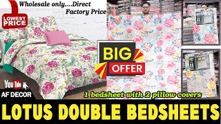 Hyderabad Biggest bedsheets wholesale market | Lotus Bedsheets with quilted pillow covers @low price