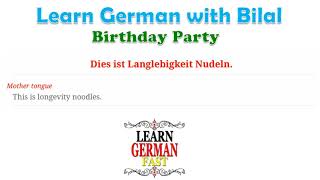 Learn German with Bilal:- Birthday Party