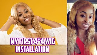 Installing My First 4*4 Honey Blonde Lace Wig