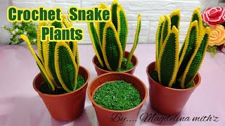 Crochet Snake Plants @ Mengait Bunga Lidah Jin + Toturial Pasu nya