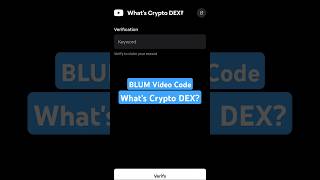 What's Crypto DEX? | BLUM Video Code