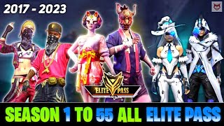 Free Fire All Elite Pass | All Elite Pass Free Fire | Free Fire Season 1 to 55 All  Elite Pass