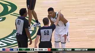 Giannis Antetokounmpo gets EJECTED for staring down Isaiah Stewart after a dunk! NBA 2023-2024