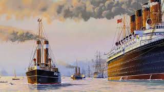 RMS Mauretania Launch - October 1907 - James A. Flood - Maritime Artist - Past & Present