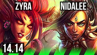 ZYRA vs NIDALEE (JGL) | 65% winrate, 4/1/6 | EUW Challenger | 14.14