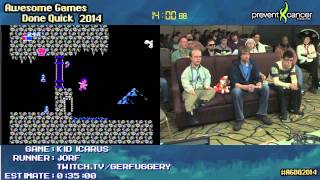 Kid Icarus NES :: SPEED RUN (0:30:49) Live by Jorf #AGDQ 2014