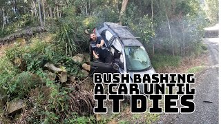 Bush bashing a car until it dies.