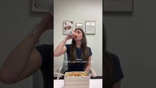 What I eat in a day at work 🤍 #asmr #mukbang