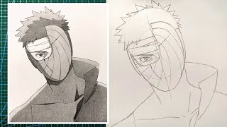 Cara Menggambar Uchiha Obito [Naruto] | Drawing Obito Uchiha - Step by Step