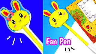 DIY Paper Fan Pen | Recreating Fan / Rabbit Pen from Tonni Art and Craft | Pen decoration ideas