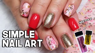 Simple Nail Art Using Foils! | Watch Me Work Gel Nails