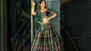 Chocolate colour bride lehenga choli with blouse and deep green colour dupatta|| #newsong|| #shorts|