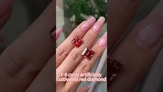 7-8 carat artificially cultivated red diamond