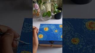 Acrylic painting on wooden box van Gogh #painting #art #shortsart #acrylicpainting