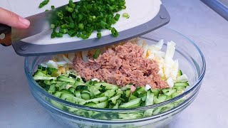 САЛАТ с Тунцом и Капустой с НЕОБЫЧНОЙ заправкой! Unusual CABBAGE SALAD with an unusual dressing