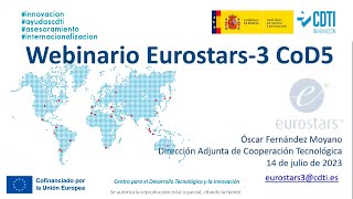 Webinario CDTI - convocatoria Eurostars-3, orientado a la Call 5 (14/07/2023)