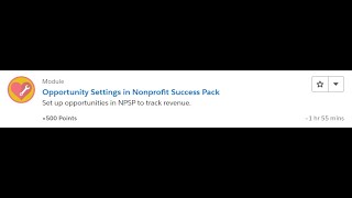 Opportunity Settings in Nonprofit Success Pack [Salesforce Trailhead Answers]