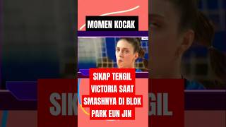 Momen kocak park eun jin saat blok spike keras Victoria | red spark vs ibk altos