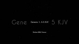 Genesis 1: 3-5 Shalom BIBLE Verses