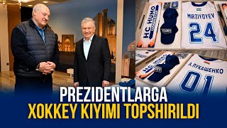 PREZIDENTLARGA ULARNING ISMLARI TUSHIRILGAN XOKKEY KIYIMI TOPSHIRILDI