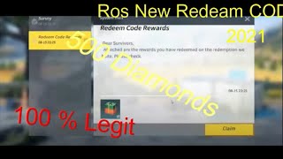 New redeem code ros 500 Diamonds! March 1,2021