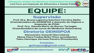 I SIMPÓSIO ONLINE DE MEDICINA VETERINÁRIA PREVENTIVA: INSPEÇÃO DE ALIMENTOS E SAÚDE PÚBLICA - 2º DIA