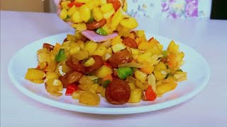 A delicious potato recipe with lots of veggies, homemade meals are amazing