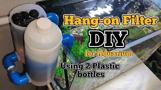 DIY Hanging Filter with 2 plastic bottles for Aquarium | DIY Aquarium Filter