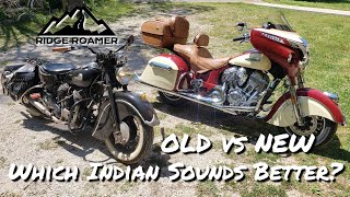 Indian Motorcycle Sound - Old versus New - 1946 Chief and 2017 Roadmaster