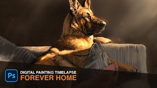 How to Draw German Shepherd - Forever Home | Digital Painting Timelapse