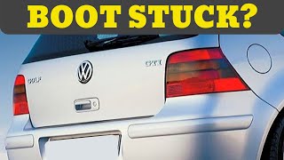 How to open golf mk4 stuck boot and replace lock