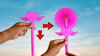 DIY a stretchable fan with paper | Magic Hand Fan | พัดไม้กายสิทธิ์ ยืดได้ หดได้