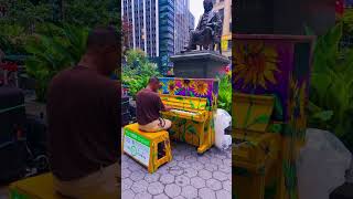 Kris Nicholson playing a Upright Piano at Greeley Park Square in NYC Video 3 ( Sing For Hope )