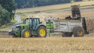 Rozmetání hnoje 2015 - John Deere 6830P & Fendt 828 S4