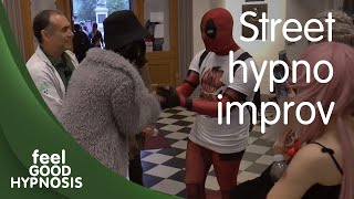 Improvising street hypnosis skits | hypnosis tutorial on being observant & reacting to what you see