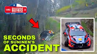 SUNINEN CRASH | SECONDS OF SUNINEN'S ACCIDENT | WRC RALLY CHILE 2023 - Day4